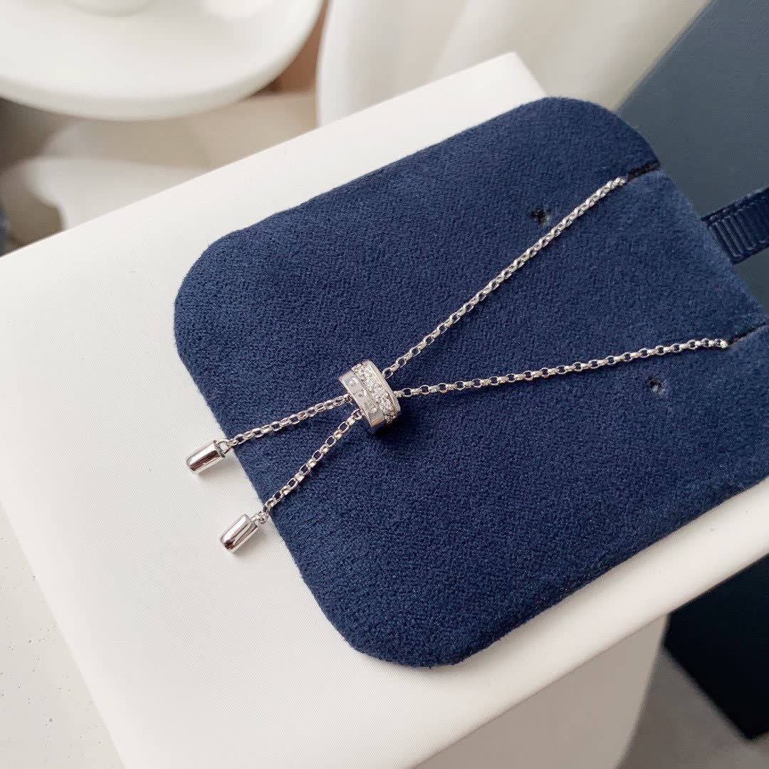 APM Monaco Pearl and Diamond Leaf Necklace